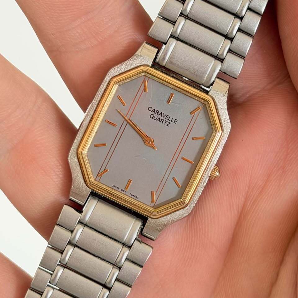 Caravelle by Bulova Quartz Two Tone Octagonal Watch
