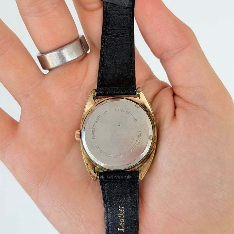 Vintage Caravelle by Bulova Gold Dial Manual Wind Watch
