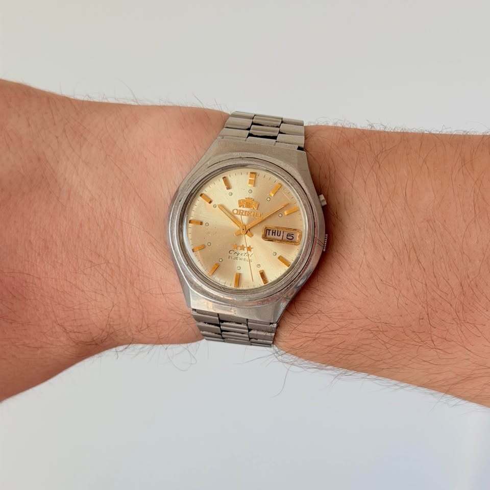 Vintage Orient Crystal 21 Jewels Automatic Watch – Day/Date