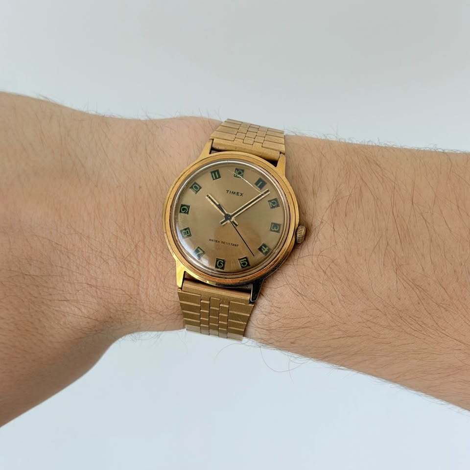 Vintage Timex Gold Tone Mechanical Watch – Manual Wind