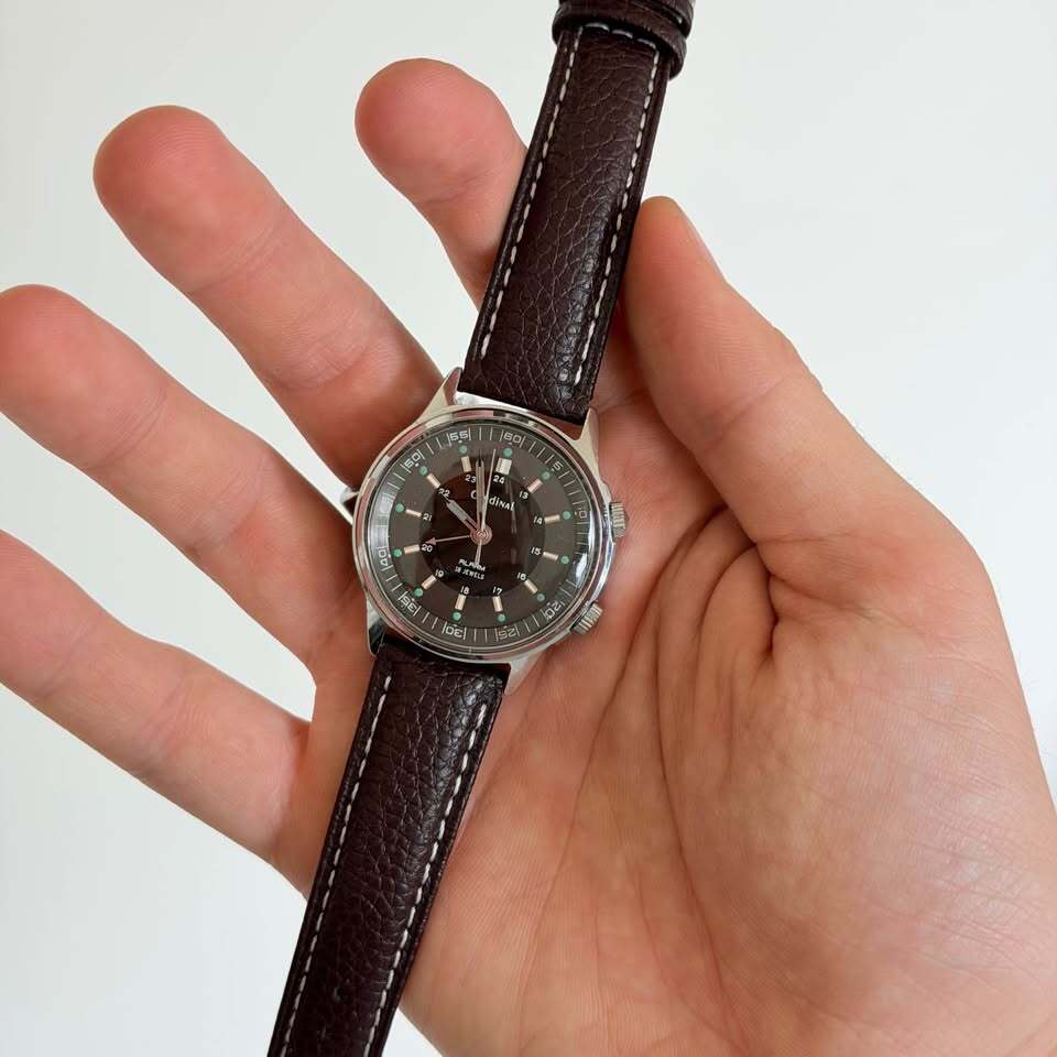 Cardinal Vintage Mechanical Watch with Alarm 18 Jewels