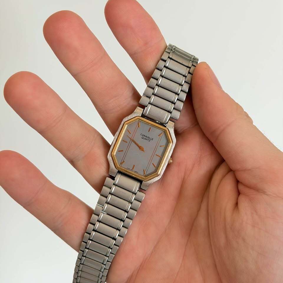 Caravelle by Bulova Quartz Two Tone Octagonal Watch