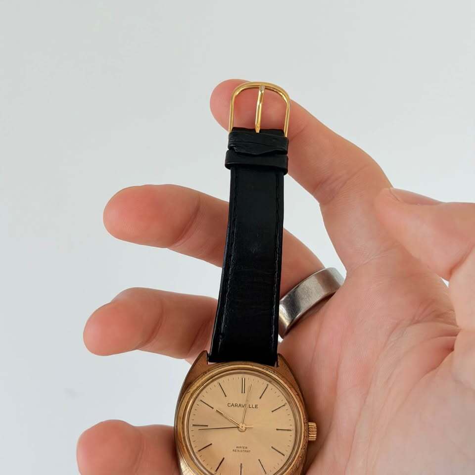 Vintage Caravelle by Bulova Gold Dial Manual Wind Watch