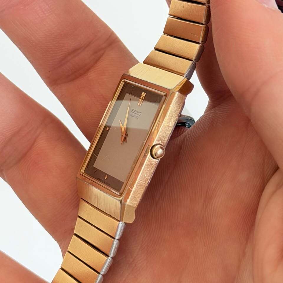 Seiko Quartz Gold Tone Tank Watch