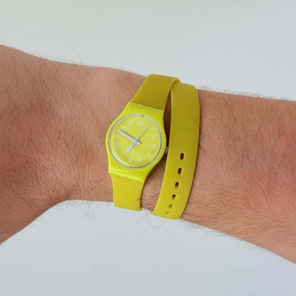 Swatch Yellow Double-Wrap Silicone Watch – Swiss Made