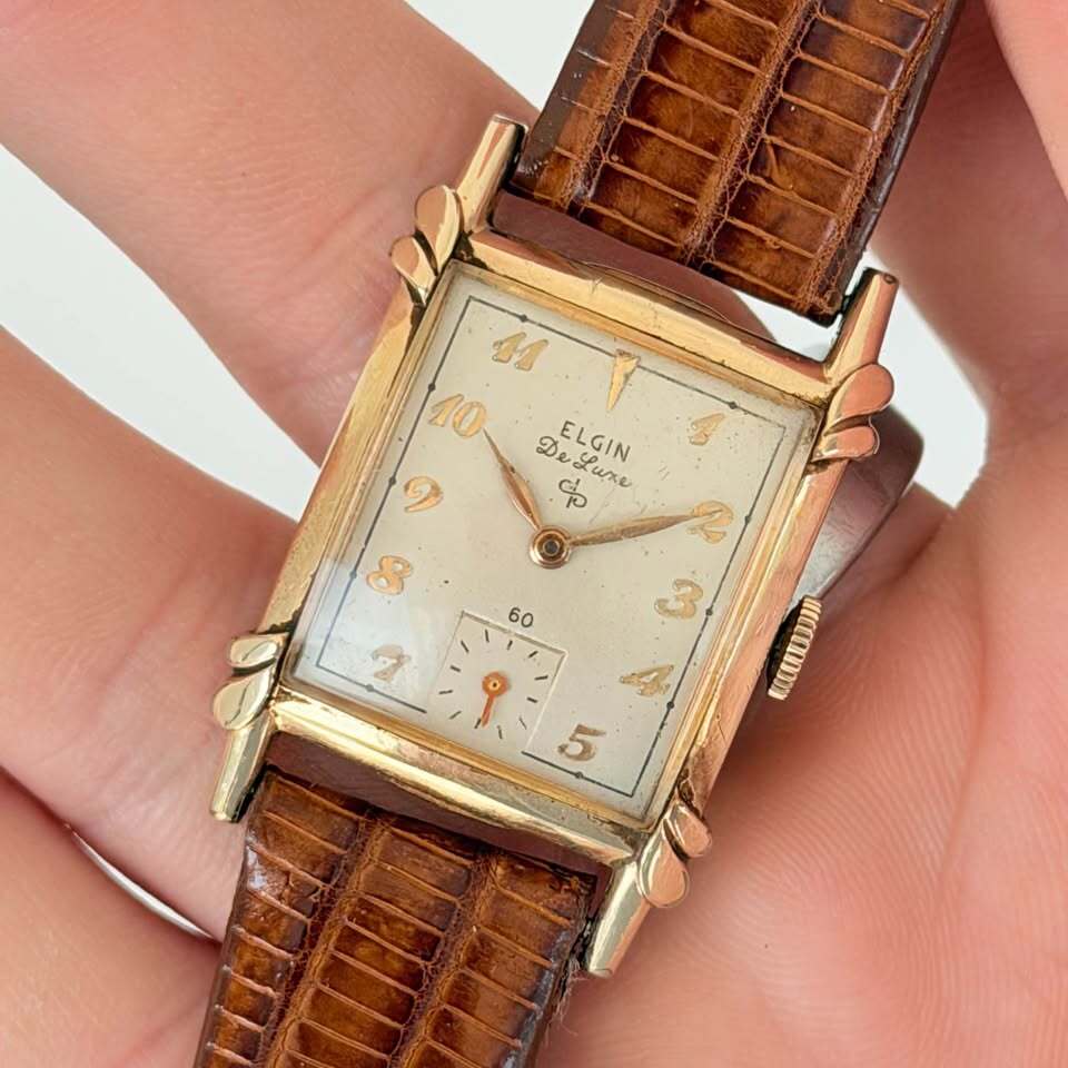 Vintage Elgin De Luxe Tank Watch – 10K Gold Filled