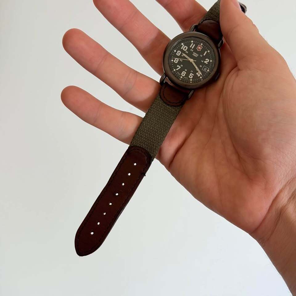 Swiss Army Brand Victorinox Cavalry Field Watch Black Dial 24 Hour Military Time