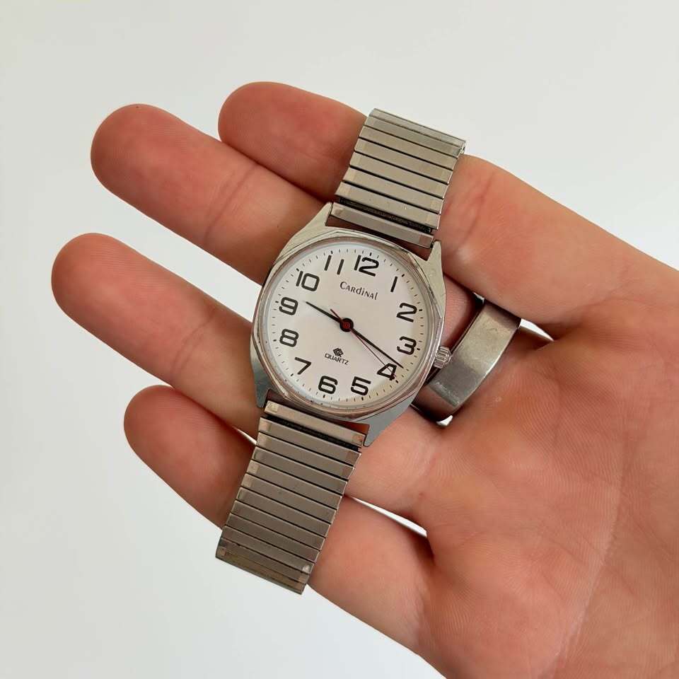 Cardinal Vintage Quartz Watch White Dial Stainless Steel