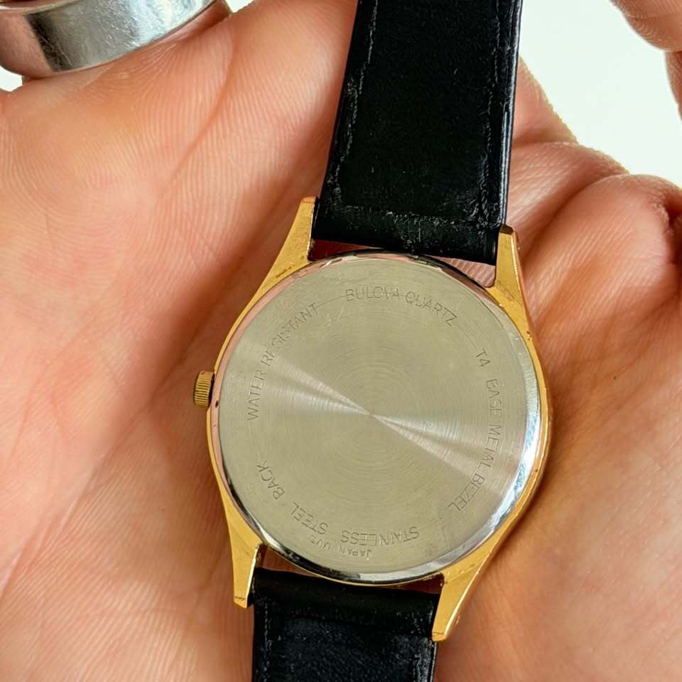 Caravelle by Bulova Day Date Dress Watch Gold Tone