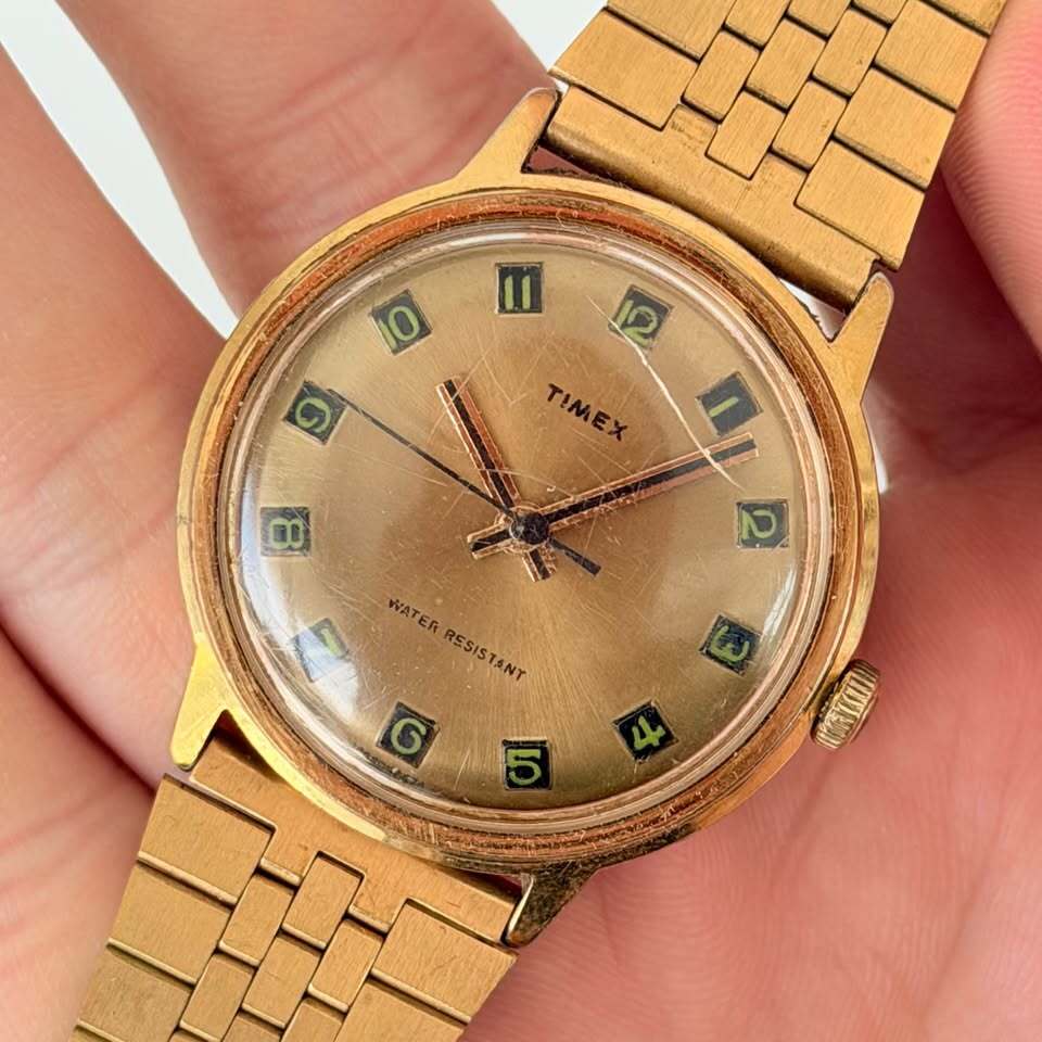 Vintage Timex Gold Tone Mechanical Watch – Manual Wind