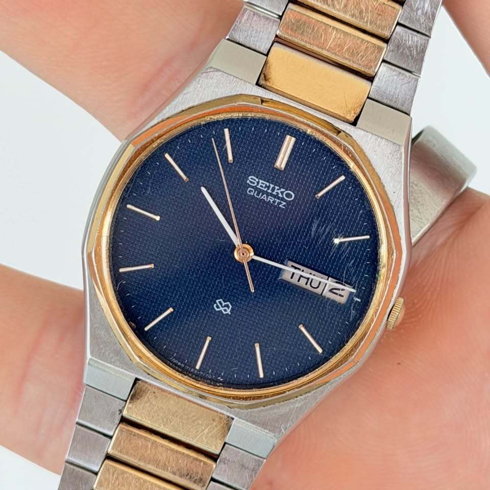 Seiko Quartz 7123-7120 Two-Tone Day/Date Watch