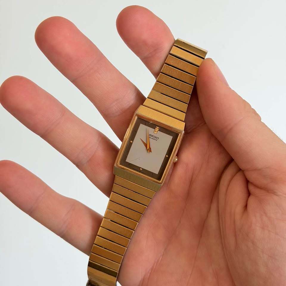 Seiko Quartz Gold Tone Tank Watch