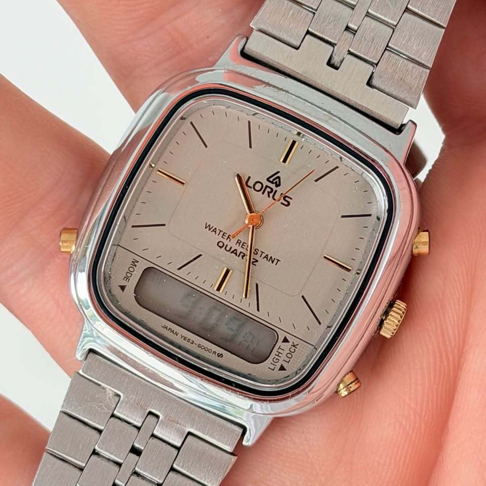 Vintage Lorus Ana-Digi Watch – Y653-5000, Two-Tone