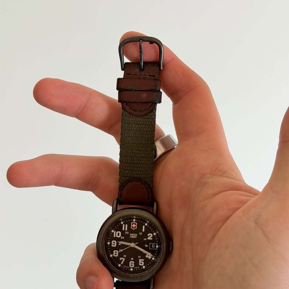 Swiss Army Brand Victorinox Cavalry Field Watch Black Dial 24 Hour Military Time