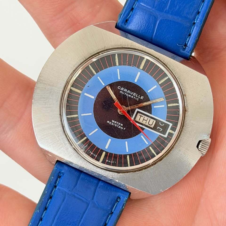 Vintage Caravelle by Bulova “UFO” Dial Automatic Watch – Day/Date