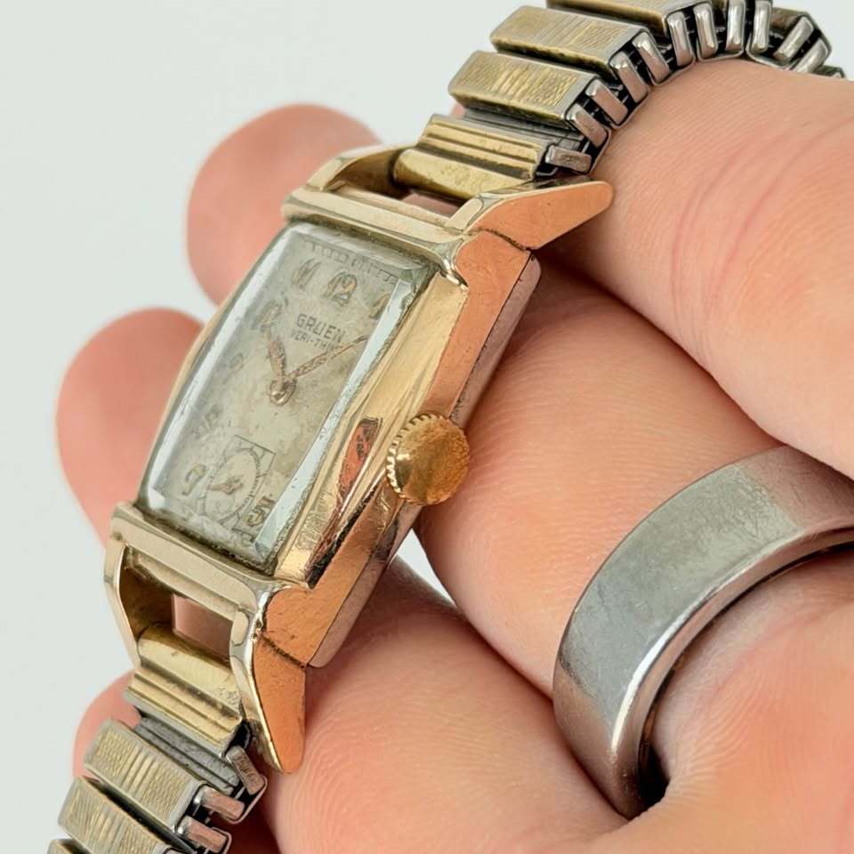 Vintage Gruen Veri-Thin Tonneau Watch – Gold Filled, Art Deco