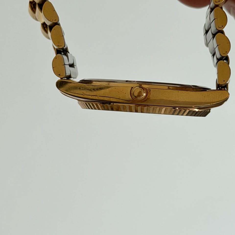Pulsar Vintage Gold-Tone President Watch Black Dial Date New Battery