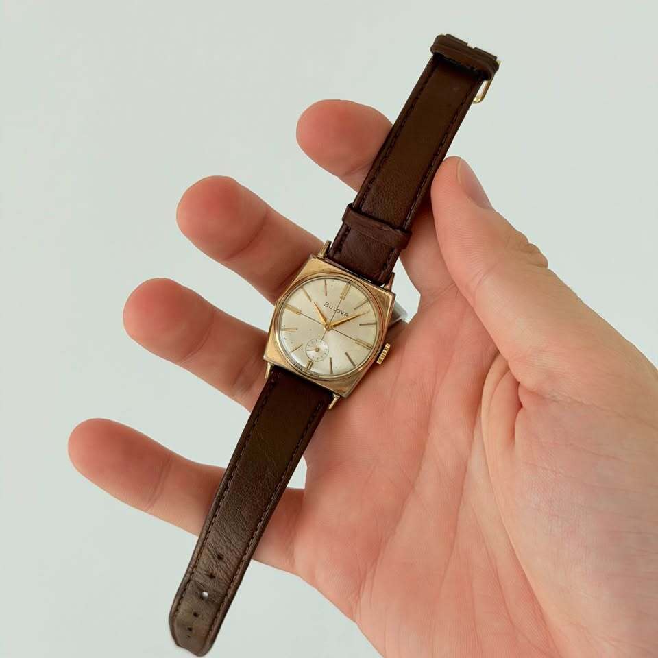 Vintage Bulova 10K RGP Cushion Case Manual Wind Watch