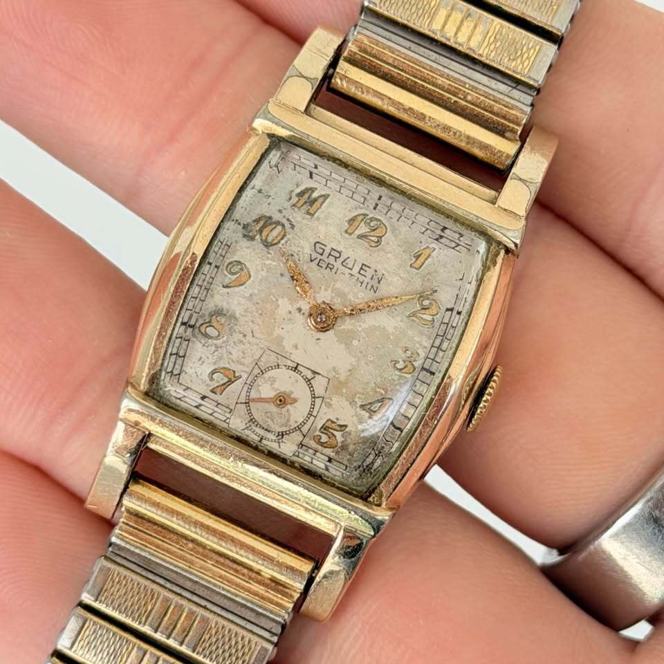 Vintage Gruen Veri-Thin Tonneau Watch – Gold Filled, Art Deco