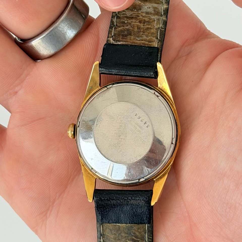 Vintage Technos Automatic Watch – 21 Jewels, Gold Tone, Date