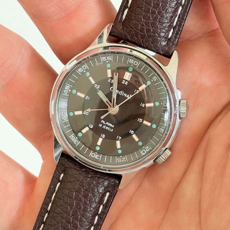 Cardinal Vintage Mechanical Watch with Alarm 18 Jewels