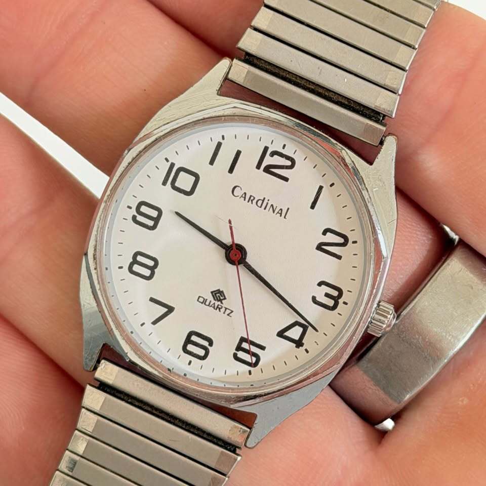 Cardinal Vintage Quartz Watch White Dial Stainless Steel