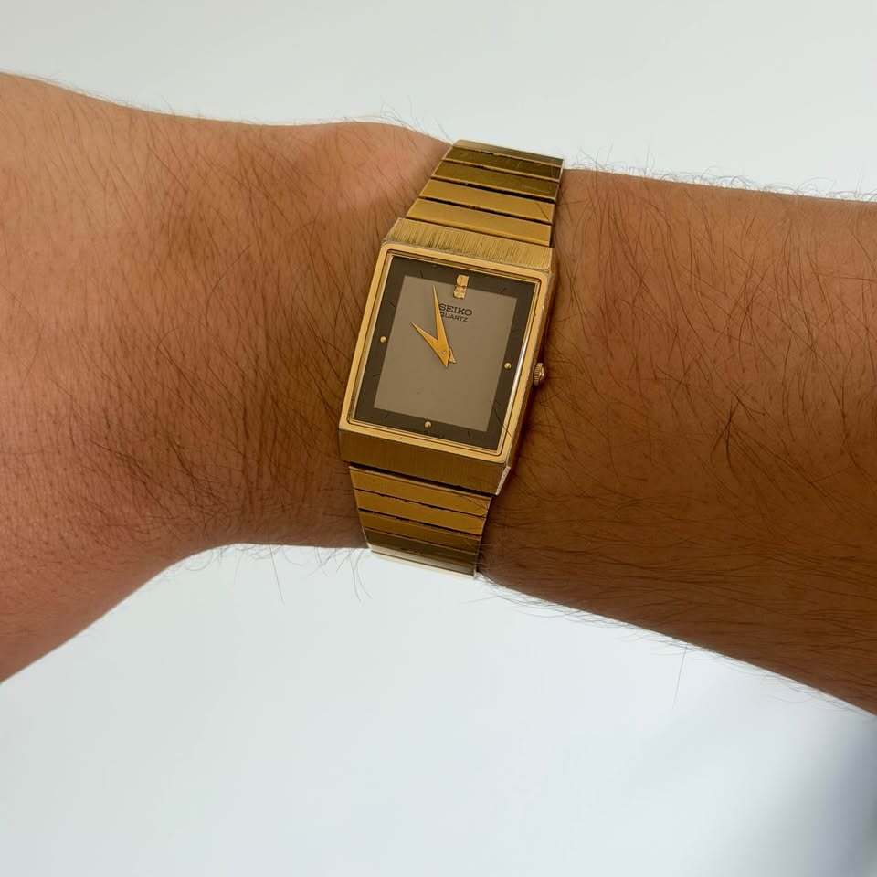 Seiko Quartz Gold Tone Tank Watch