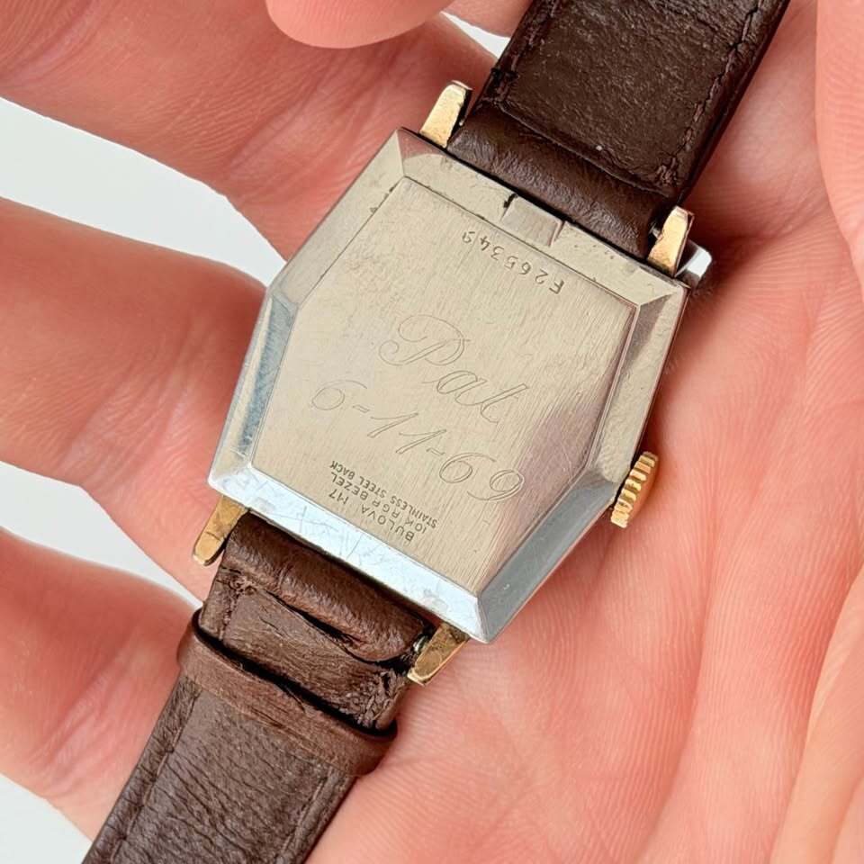 Vintage Bulova 10K RGP Cushion Case Manual Wind Watch