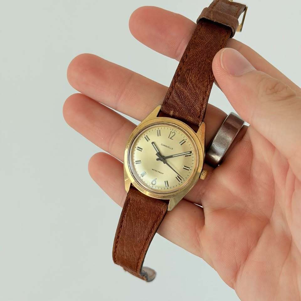 Vintage Caravelle Manual Wind Watch – Gold Tone