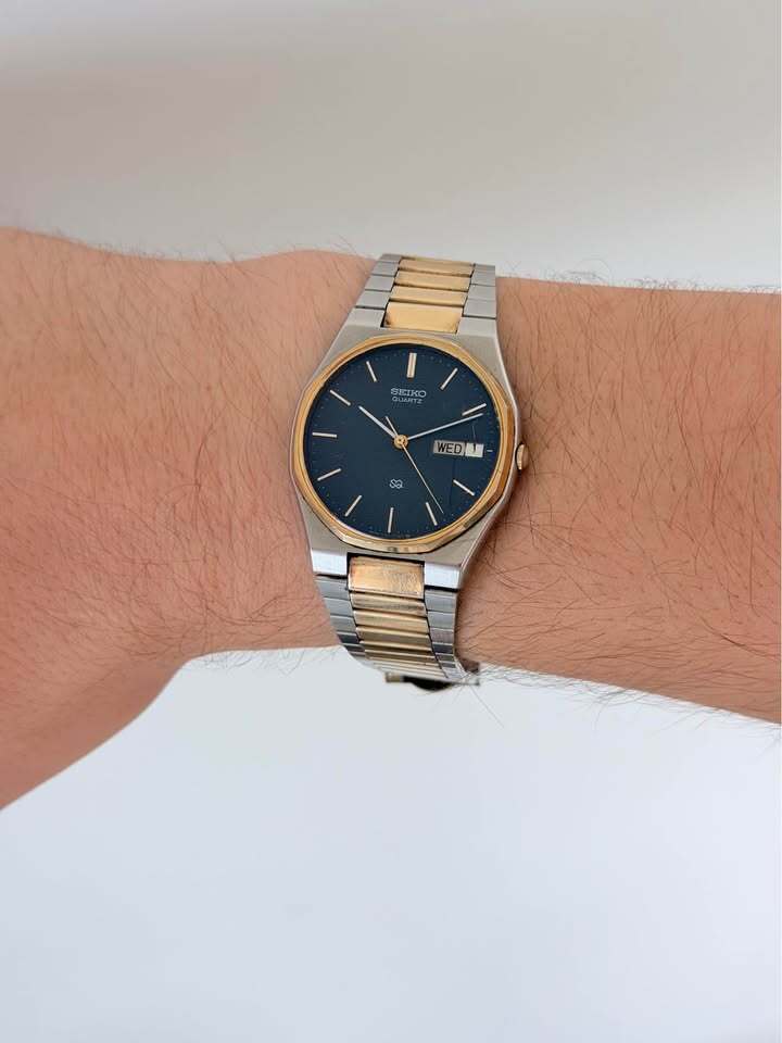 Seiko Quartz 7123-7120 Two-Tone Day/Date Watch